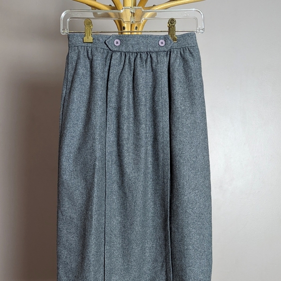 Vintage Jeremy Scott grey wool blend penicil skirt w/ pockets - Picture 2 of 10